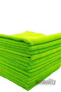 Edgeless 350GSM Microfiber Towel | Green | 16" x 16" | 12-pk