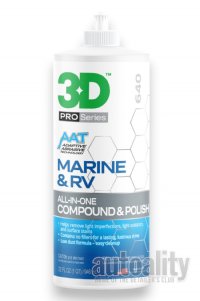 3D 640 Marine & RV All-In-One Compound & Polish - 32 oz | Gel Coat Swirl & Oxidation Remover | Removes P2000 | Deep Wax Shine