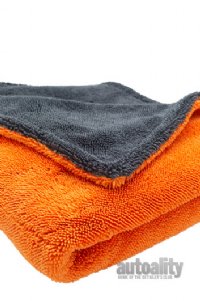 Edgeless 1100GSM Microfiber Drying Towel | Orange/Dark Steel Grey | 20" x 40"