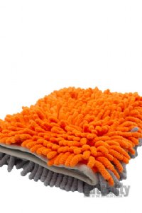 Microfiber Wash Mitt | Orange/Steel Grey | 10" x 7"