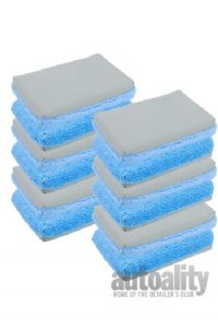 Autofiber Saver Half Microfiber Half Suede Applicator - 12-pk | Blue/Grey | Thin