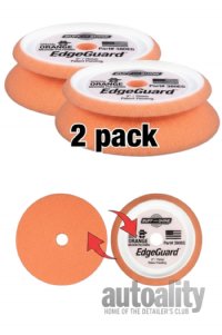 Buff and Shine 380EG | 3 Inch EdgeGuard Agent Orange Medium Polishing Foam Pad - 2pk