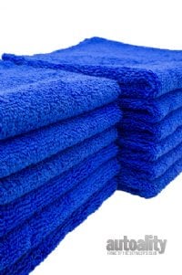 Edgeless 400GSM Microfiber Towel | Blue | 16" x 16" | 12-pk