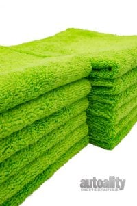 Edgeless 400GSM Microfiber Towel | Green | 16" x 16" | 12-pk