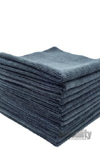 Edgeless 350GSM Microfiber Towel | Black | 16" x 16" | 12-pk