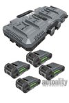 FLEX 24V - 1120W 4-Port Simultaneous Rapid Charger and 4 Battery Combo