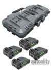 FLEX 24V - 1120W 4-Port Simultaneous Rapid Charger and 2.5A Battery Combo