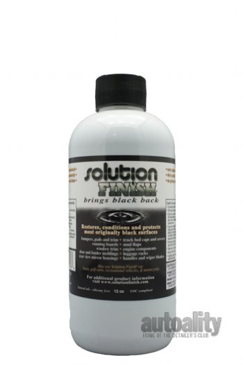 Solution Finish Black Plastic & Vinyl Restorer, 12 oz.